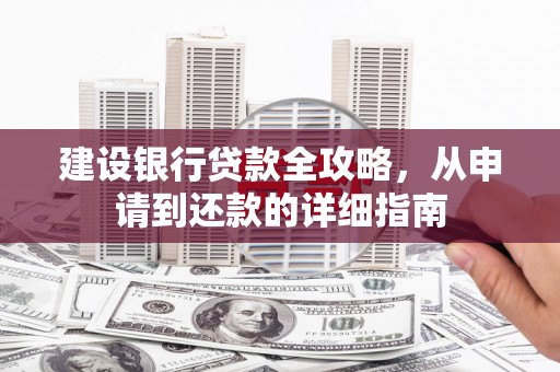 定西建设银行贷款全攻略，从申请到还款的详细指南