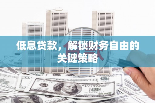定西低息贷款，解锁财务自由的关键策略