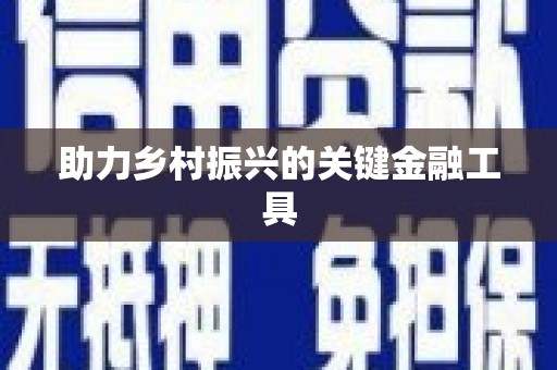 定西助力乡村振兴的关键金融工具