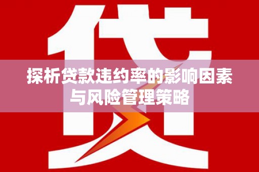 定西探析贷款违约率的影响因素与风险管理策略