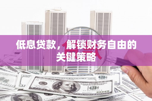 定西低息贷款，解锁财务自由的关键策略