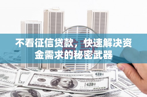 定西不看征信贷款，快速解决资金需求的秘密武器