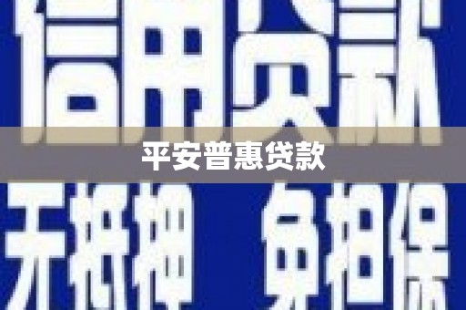 定西平安普惠贷款