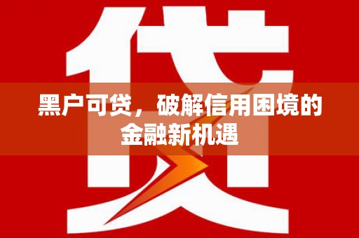 定西黑户可贷，破解信用困境的金融新机遇